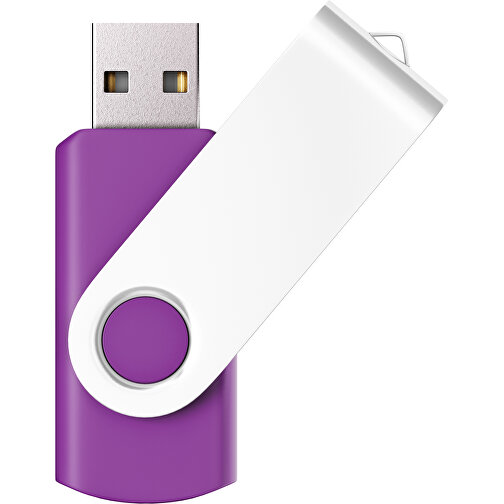 USB-Stick SWING Color 2.0 2 GB , Promo Effects MB , dunkelmagenta / weiss MB , 2 GB , Kunststoff/ Aluminium MB , 5,70cm x 1,00cm x 1,90cm (Länge x Höhe x Breite), Bild 1