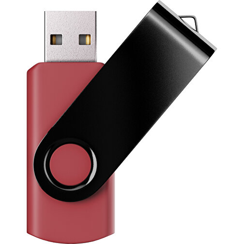 USB-Stick SWING Color 2.0 2 GB , Promo Effects MB , weinrot / schwarz MB , 2 GB , Kunststoff/ Aluminium MB , 5,70cm x 1,00cm x 1,90cm (Länge x Höhe x Breite), Bild 1