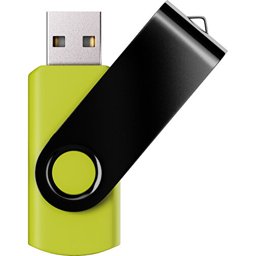 USB-Stick SWING Color 2.0 2 GB , Promo Effects MB , hellgrün / schwarz MB , 2 GB , Kunststoff/ Aluminium MB , 5,70cm x 1,00cm x 1,90cm (Länge x Höhe x Breite), Bild 1