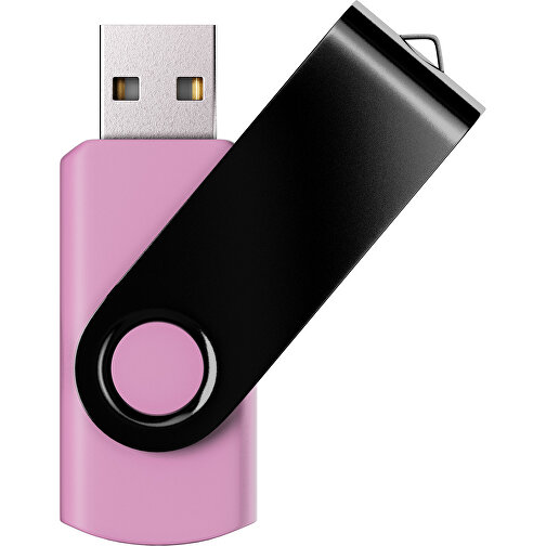 USB-Stick SWING Color 2.0 2 GB , Promo Effects MB , rosa / schwarz MB , 2 GB , Kunststoff/ Aluminium MB , 5,70cm x 1,00cm x 1,90cm (Länge x Höhe x Breite), Bild 1