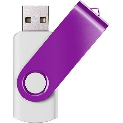 USB-Stick SWING Color 2.0 2 GB , Promo Effects MB , weiss / dunkelmagenta MB , 2 GB , Kunststoff/ Aluminium MB , 5,70cm x 1,00cm x 1,90cm (Länge x Höhe x Breite), Bild 1