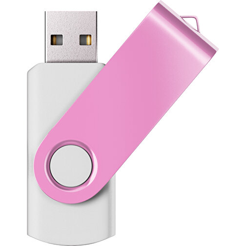 USB-Stick SWING Color 2.0 2 GB , Promo Effects MB , weiss / rosa MB , 2 GB , Kunststoff/ Aluminium MB , 5,70cm x 1,00cm x 1,90cm (Länge x Höhe x Breite), Bild 1