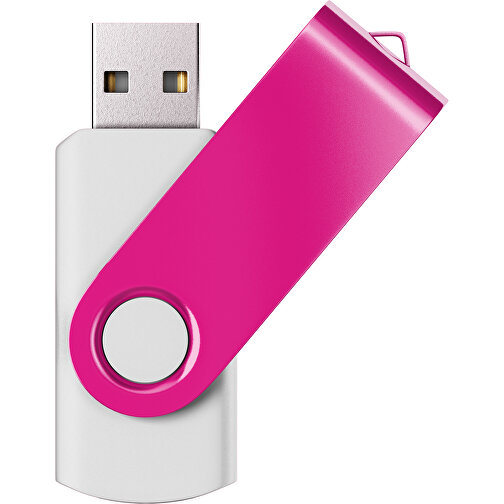 USB-Stick SWING Color 2.0 2 GB , Promo Effects MB , weiss / pink MB , 2 GB , Kunststoff/ Aluminium MB , 5,70cm x 1,00cm x 1,90cm (Länge x Höhe x Breite), Bild 1