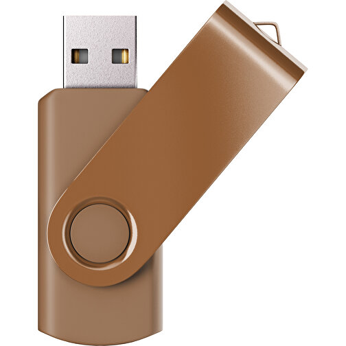 USB-Stick SWING Color 2.0 2 GB , Promo Effects MB , erdbraun MB , 2 GB , Kunststoff/ Aluminium MB , 5,70cm x 1,00cm x 1,90cm (Länge x Höhe x Breite), Bild 1