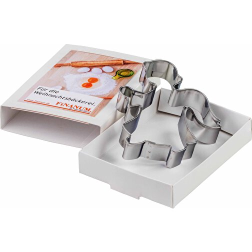 Backförmchen In Slide-Box - Xmas - Glocke , individuell, Papier, Edelstahl, 8,80cm x 1,70cm x 6,70cm (Länge x Höhe x Breite), Bild 3