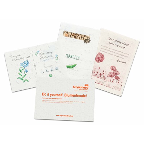 Papier ensemencé - carte A6 pliée en 2 - 21 x 14,8 cm - mélange d herbes aromatiques - impressio, Image 2