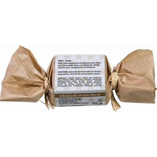Mini-Seife - Vanille Homemade , Papier, Seife, 10,00cm x 2,40cm x 3,50cm (Länge x Höhe x Breite), Bild 2