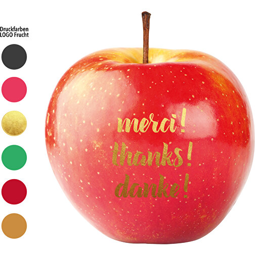 LogoFrucht Apfel 'Danke' Rot , mehrfarbig, 7,50cm (Höhe), Bild 1