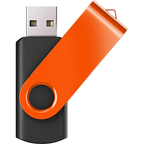 USB-Stick SWING Color 2.0 2 GB , Promo Effects MB , schwarz / orange MB , 2 GB , Kunststoff/ Aluminium MB , 5,70cm x 1,00cm x 1,90cm (Länge x Höhe x Breite), Bild 1