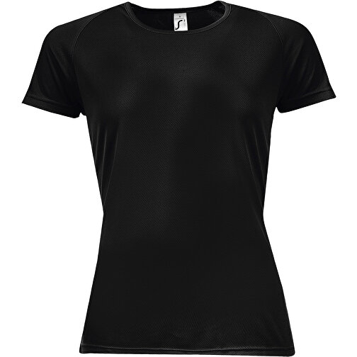 T-Shirt - Sporty Women , Sol´s, schwarz, Polyester, XS, 60,00cm x 41,00cm (Länge x Breite), Bild 1