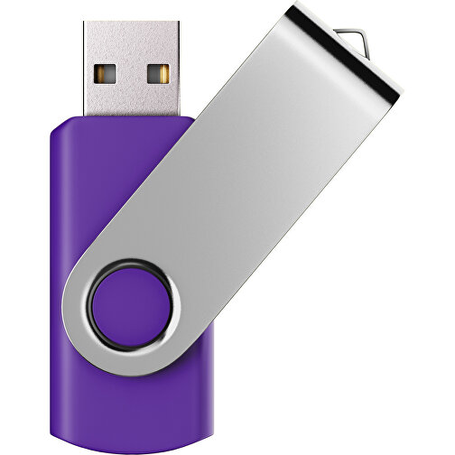 USB-Stick SWING Color 2.0 16 GB , Promo Effects MB , violet / silber MB , 16 GB , Kunststoff/ Aluminium MB , 5,70cm x 1,00cm x 1,90cm (Länge x Höhe x Breite), Bild 1