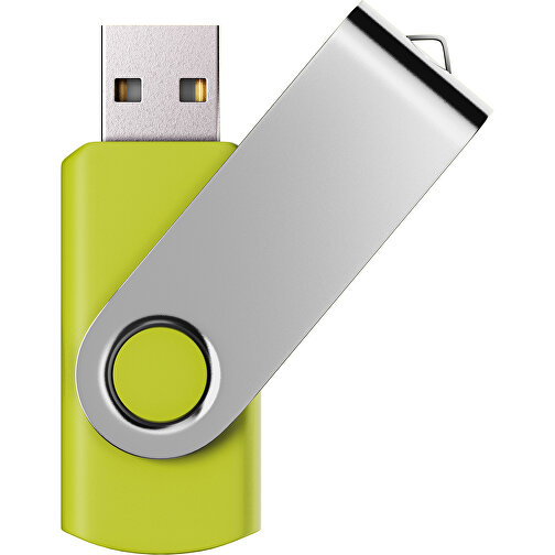 USB-Stick SWING Color 2.0 1 GB , Promo Effects MB , hellgrün / silber MB , 1 GB , Kunststoff/ Aluminium MB , 5,70cm x 1,00cm x 1,90cm (Länge x Höhe x Breite), Bild 1