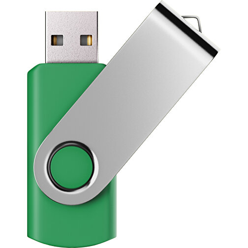 USB-Stick SWING Color 2.0 1 GB , Promo Effects MB , grün / silber MB , 1 GB , Kunststoff/ Aluminium MB , 5,70cm x 1,00cm x 1,90cm (Länge x Höhe x Breite), Bild 1
