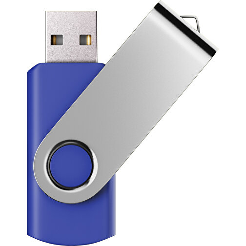 USB-Stick SWING Color 2.0 1 GB , Promo Effects MB , blau / silber MB , 1 GB , Kunststoff/ Aluminium MB , 5,70cm x 1,00cm x 1,90cm (Länge x Höhe x Breite), Bild 1
