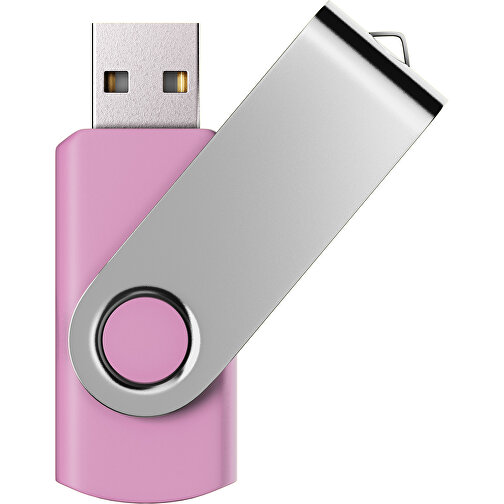USB-Stick SWING Color 2.0 8 GB , Promo Effects MB , rosa / silber MB , 8 GB , Kunststoff/ Aluminium MB , 5,70cm x 1,00cm x 1,90cm (Länge x Höhe x Breite), Bild 1