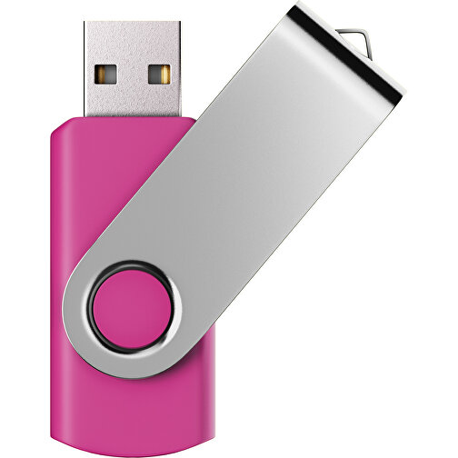 USB-Stick SWING Color 2.0 64 GB , Promo Effects MB , pink / silber MB , 65 GB , Kunststoff/ Aluminium MB , 5,70cm x 1,00cm x 1,90cm (Länge x Höhe x Breite), Bild 1