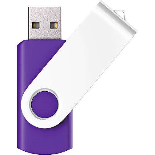 USB-Stick SWING Color 2.0 1 GB , Promo Effects MB , violet / weiss MB , 1 GB , Kunststoff/ Aluminium MB , 5,70cm x 1,00cm x 1,90cm (Länge x Höhe x Breite), Bild 1