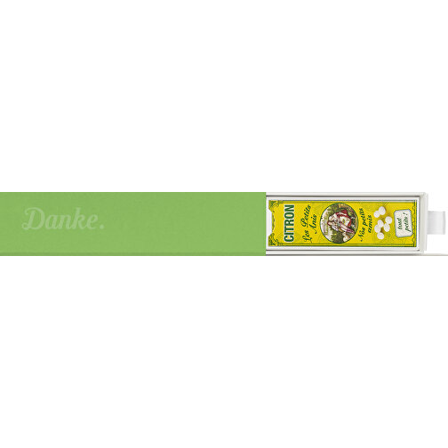 Dankebox Mini 'Les Petits Anis' - Grün , grün, Papier, Pappe, Satin, 14,20cm x 3,40cm x 3,40cm (Länge x Höhe x Breite), Bild 1