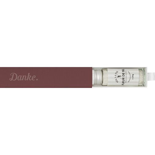 Dankebox Mini 'Fleur De Sel Aus Guérande' - Rosa-rot , rosa-rot, Papier, Pappe, Satin, 14,20cm x 3,40cm x 3,40cm (Länge x Höhe x Breite), Bild 1