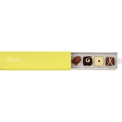 Takkekasse 'Håndlavede chokolader' - gul, Billede 1