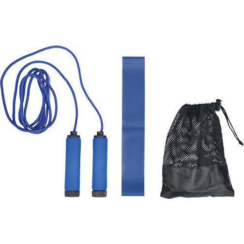 Fitness-Set STRETCH & JUMP , blau, schwarz, PVC / Baumwolle / EVA / PP / Latex / Polyester, 16,00cm x 22,00cm (Länge x Breite), Bild 1