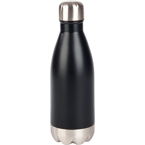 Trinkflasche PARKY , schwarz, silber, Edelstahl / Kunststoff, 22,50cm (Höhe), Bild 1
