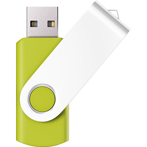 USB-Stick SWING Color 2.0 32 GB , Promo Effects MB , hellgrün / weiss MB , 32 GB , Kunststoff/ Aluminium MB , 5,70cm x 1,00cm x 1,90cm (Länge x Höhe x Breite), Bild 1