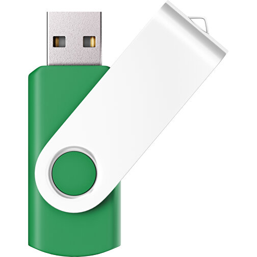 USB-Stick SWING Color 2.0 64 GB , Promo Effects MB , grün / weiß MB , 65 GB , Kunststoff/ Aluminium MB , 5,70cm x 1,00cm x 1,90cm (Länge x Höhe x Breite), Bild 1