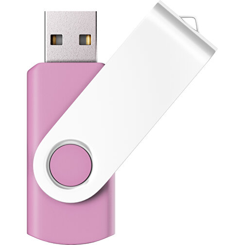 USB-Stick SWING Color 2.0 8 GB , Promo Effects MB , rosa / weiss MB , 8 GB , Kunststoff/ Aluminium MB , 5,70cm x 1,00cm x 1,90cm (Länge x Höhe x Breite), Bild 1
