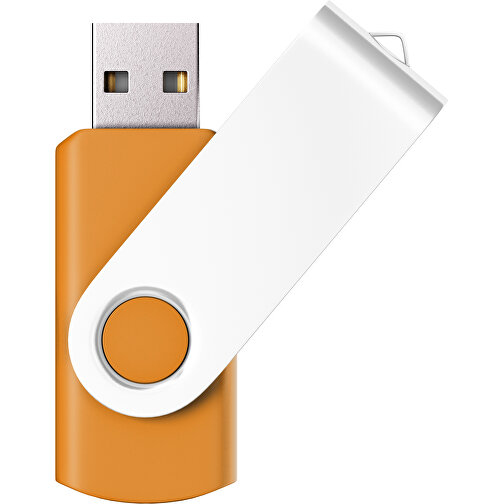USB-Stick SWING Color 2.0 32 GB , Promo Effects MB , gelborange / weiss MB , 32 GB , Kunststoff/ Aluminium MB , 5,70cm x 1,00cm x 1,90cm (Länge x Höhe x Breite), Bild 1