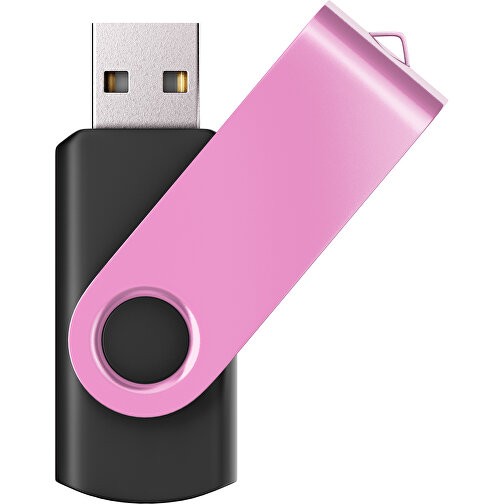 USB-Stick SWING Color 2.0 4 GB , Promo Effects MB , schwarz / rosa MB , 4 GB , Kunststoff/ Aluminium MB , 5,70cm x 1,00cm x 1,90cm (Länge x Höhe x Breite), Bild 1