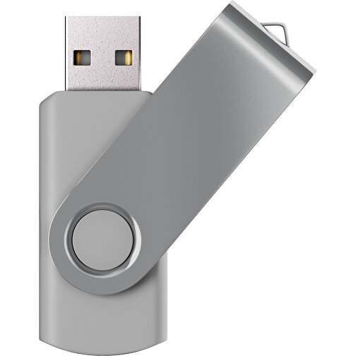 USB-Stick SWING Color 2.0 8 GB , Promo Effects MB , hellgrau / grau MB , 8 GB , Kunststoff/ Aluminium MB , 5,70cm x 1,00cm x 1,90cm (Länge x Höhe x Breite), Bild 1