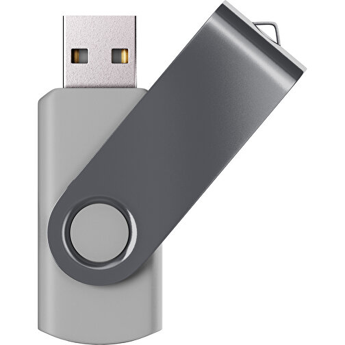 USB-Stick SWING Color 2.0 4 GB , Promo Effects MB , grau / dunkelgrau MB , 4 GB , Kunststoff/ Aluminium MB , 5,70cm x 1,00cm x 1,90cm (Länge x Höhe x Breite), Bild 1