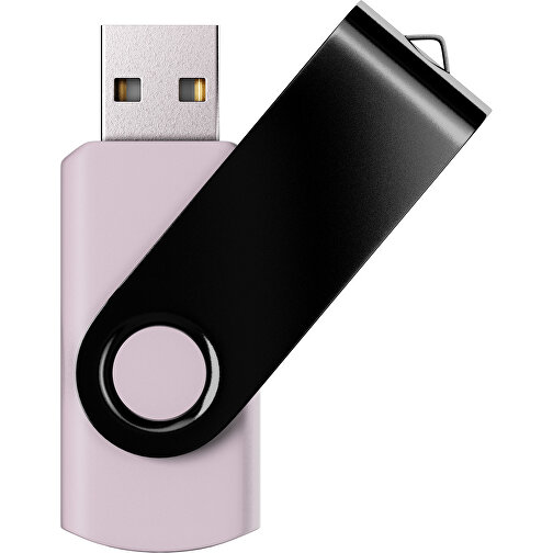 USB-Stick SWING Color 2.0 8 GB , Promo Effects MB , zartrosa / schwarz MB , 8 GB , Kunststoff/ Aluminium MB , 5,70cm x 1,00cm x 1,90cm (Länge x Höhe x Breite), Bild 1