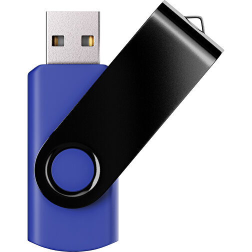 USB-Stick SWING Color 2.0 128 GB , Promo Effects MB , blau / schwarz MB , 131 GB , Kunststoff/ Aluminium MB , 5,70cm x 1,00cm x 1,90cm (Länge x Höhe x Breite), Bild 1