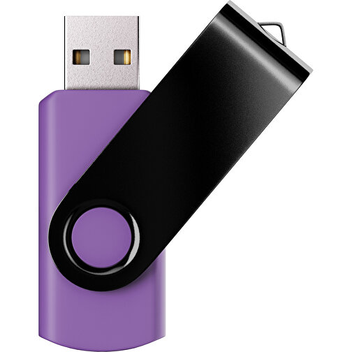USB-Stick SWING Color 2.0 4 GB , Promo Effects MB , lavendel / schwarz MB , 4 GB , Kunststoff/ Aluminium MB , 5,70cm x 1,00cm x 1,90cm (Länge x Höhe x Breite), Bild 1