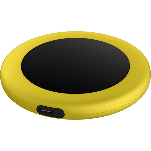 Wireless Charger REEVES-myMATOLA , Reeves, schwarz/gelb, Kunststoff, Silikon, 1,05cm (Höhe), Bild 1