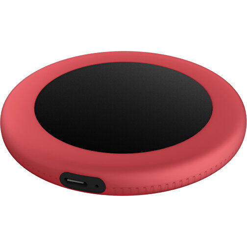 Wireless Charger REEVES-myMATOLA , Reeves, schwarz / rot, Kunststoff, Silikon, 1,05cm (Höhe), Bild 1