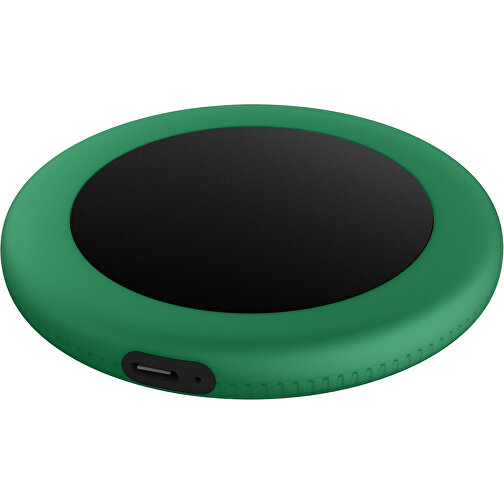 Wireless Charger REEVES-myMATOLA , Reeves, schwarz / grün, Kunststoff, Silikon, 1,05cm (Höhe), Bild 1