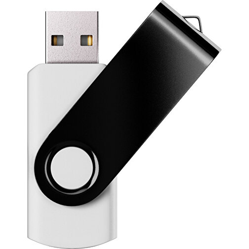 USB-Stick SWING Color 2.0 16 GB , Promo Effects MB , weiß / schwarz MB , 16 GB , Kunststoff/ Aluminium MB , 5,70cm x 1,00cm x 1,90cm (Länge x Höhe x Breite), Bild 1