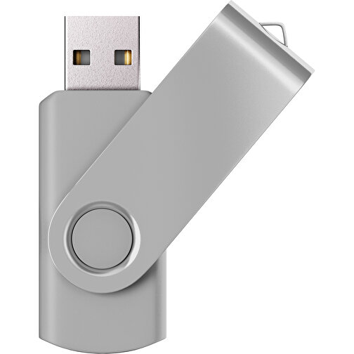 USB-Stick SWING Color 2.0 64 GB , Promo Effects MB , hellgrau MB , 65 GB , Kunststoff/ Aluminium MB , 5,70cm x 1,00cm x 1,90cm (Länge x Höhe x Breite), Bild 1