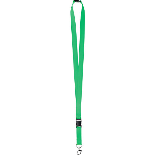 15 Mm Satin Sicherheits Lanyard , grasgrün, Satin, 92,00cm x 1,50cm (Länge x Breite), Bild 1