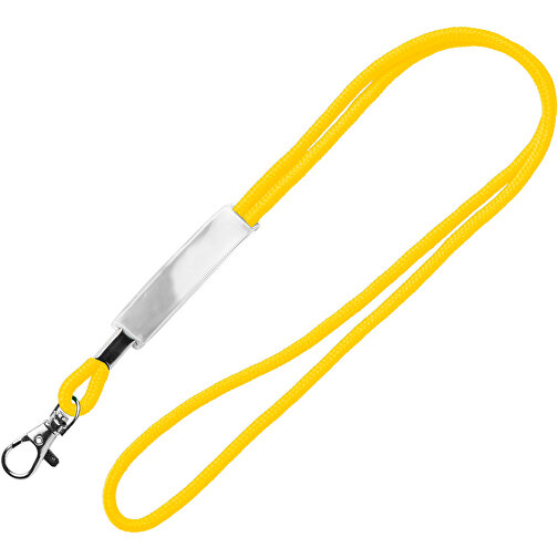 Kordel Lanyard Mit PVC Schieber , gelb, Polyester, 90,00cm x 0,50cm (Länge x Breite), Bild 1