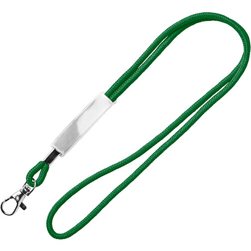 Kordel Lanyard Mit PVC Schieber , dunkelgrün, Polyester, 90,00cm x 0,50cm (Länge x Breite), Bild 1