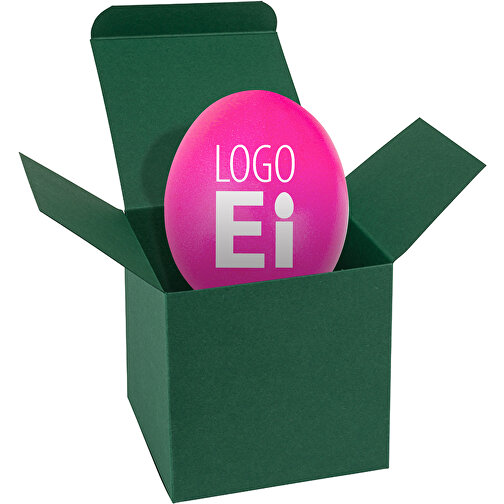 ColorBox LogoEi - Dunkelgrün - Pink , pink, Pappe, 5,50cm x 5,50cm x 5,50cm (Länge x Höhe x Breite), Bild 1