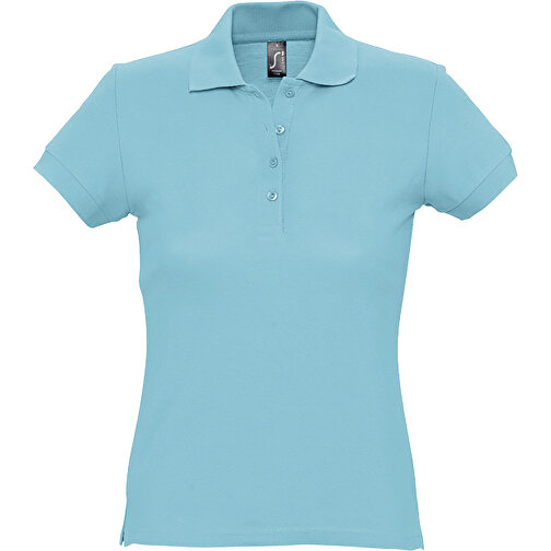 Polo Shirt - Passion , Sol´s, atoll blau, Baumwolle, L, 65,00cm x 49,00cm (Länge x Breite), Bild 1