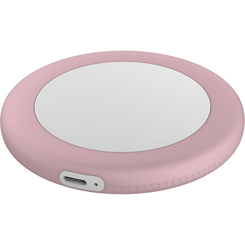 Wireless Charger REEVES-myMATOLA , Reeves, weiß / rosa, Kunststoff, Silikon, 1,05cm (Höhe), Bild 1