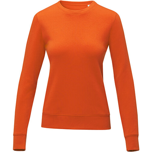Zenon Damenpullover Mit Rundhalsausschnitt , orange, Strick 50% Baumwolle, 50% Polyester, 240 g/m2, XS, , Bild 3