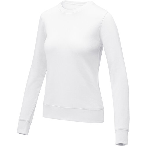 Zenon Damenpullover Mit Rundhalsausschnitt , weiß, Strick 50% Baumwolle, 50% Polyester, 240 g/m2, M, , Bild 1