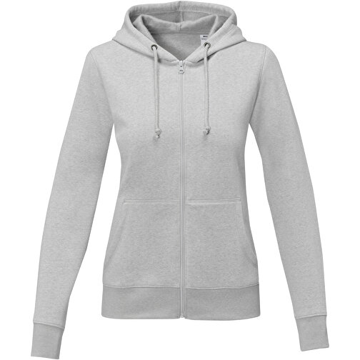 Theron Damen Kapuzenpullover Mit Reissverschluss , heather grau, Strick 65% Baumwolle, 26% Polyester, 9% Viskose, 240 g/m2, S, , Bild 3